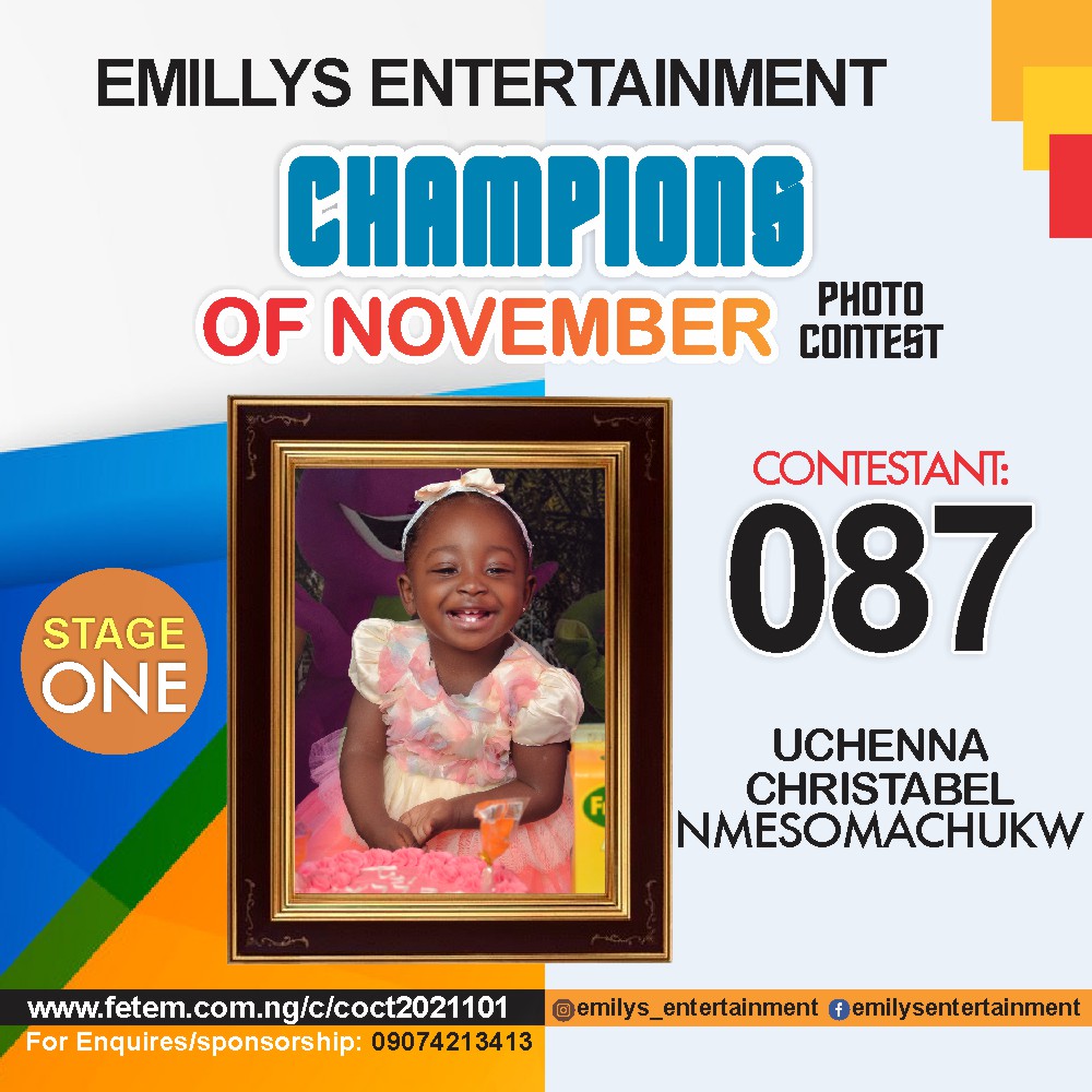 Vote UCHENNA	CHRISTABEL NMESOMACHUKW in CHAMPION OF NOVEMBER Voting Contest @ Fetem.com.ng