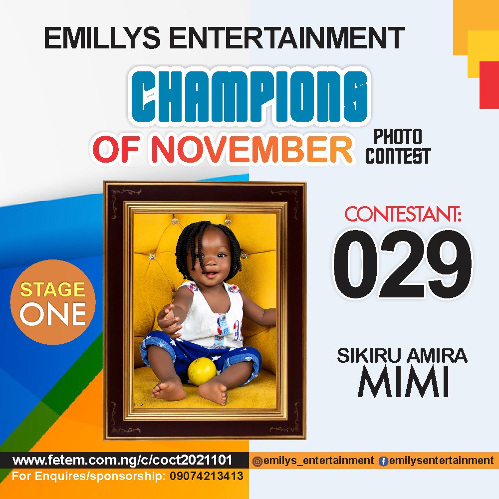 Vote SIKIRU	AMIRA MIMI in CHAMPION OF NOVEMBER Voting Contest @ Fetem.com.ng