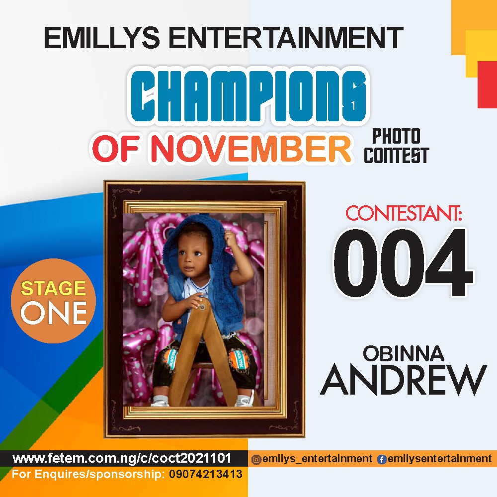 Vote OBINNA ANDREW in CHAMPION OF NOVEMBER Voting Contest @ Fetem.com.ng