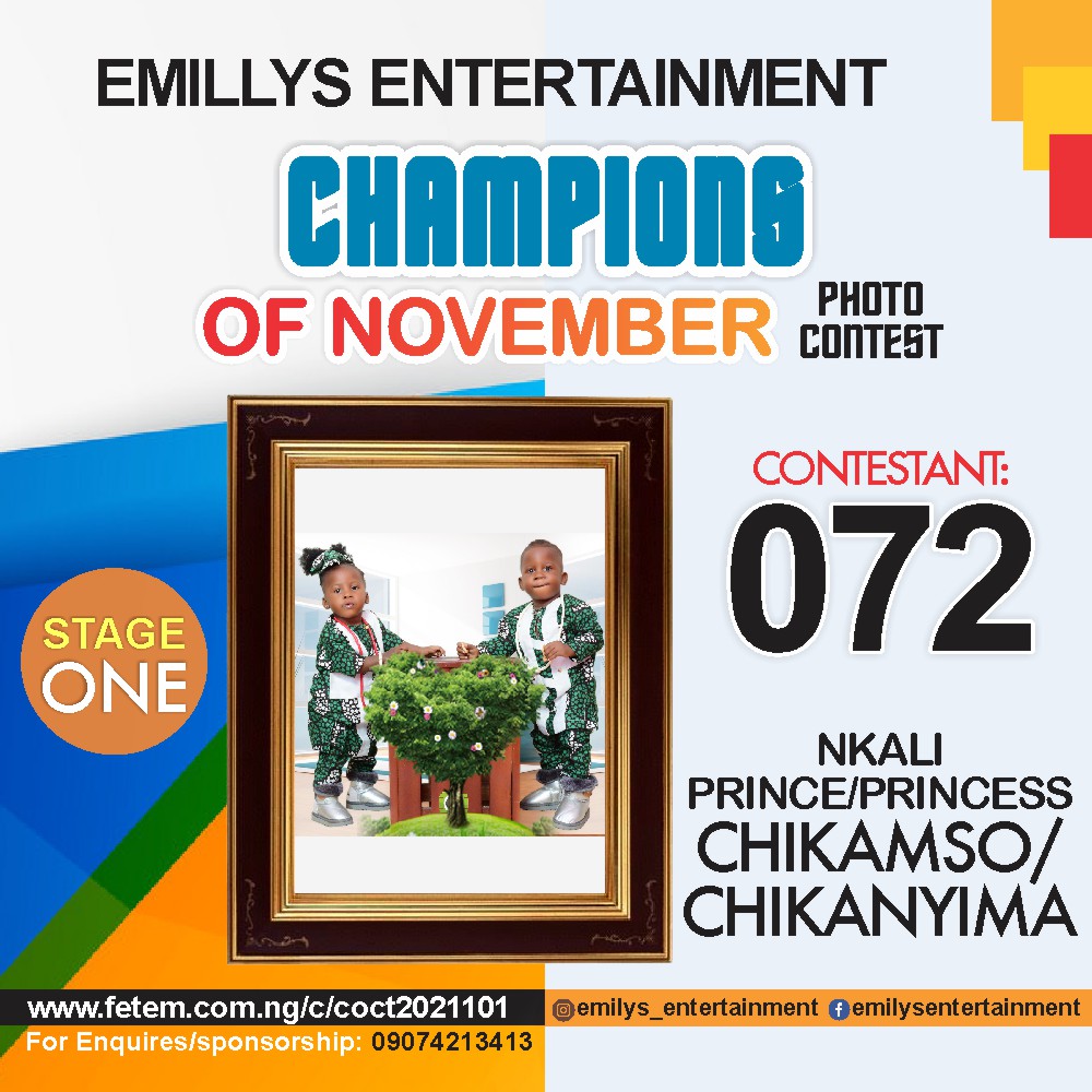 Vote NKALI	PRINCE/PRINCESS CHIKAMSO/CHIKANYIMA in CHAMPION OF NOVEMBER Voting Contest @ Fetem.com.ng