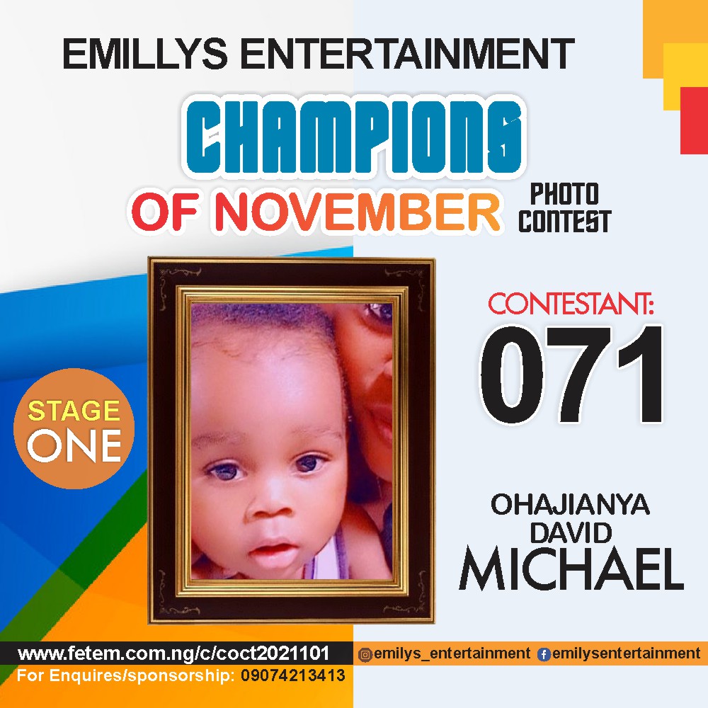 Vote OHAJIANYA	DAVID MICHAEL in CHAMPION OF NOVEMBER Voting Contest @ Fetem.com.ng