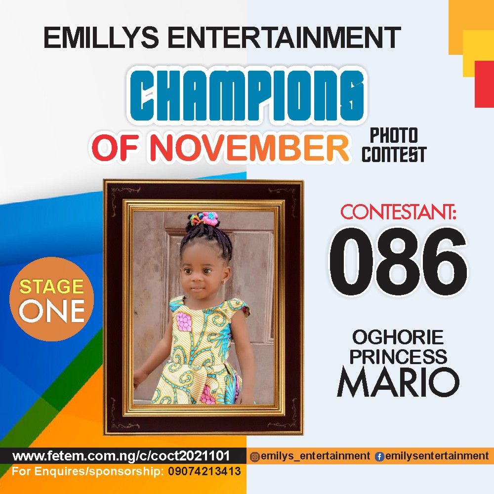 Vote OGHORIE	PRINCESS MARIO in CHAMPION OF NOVEMBER Voting Contest @ Fetem.com.ng