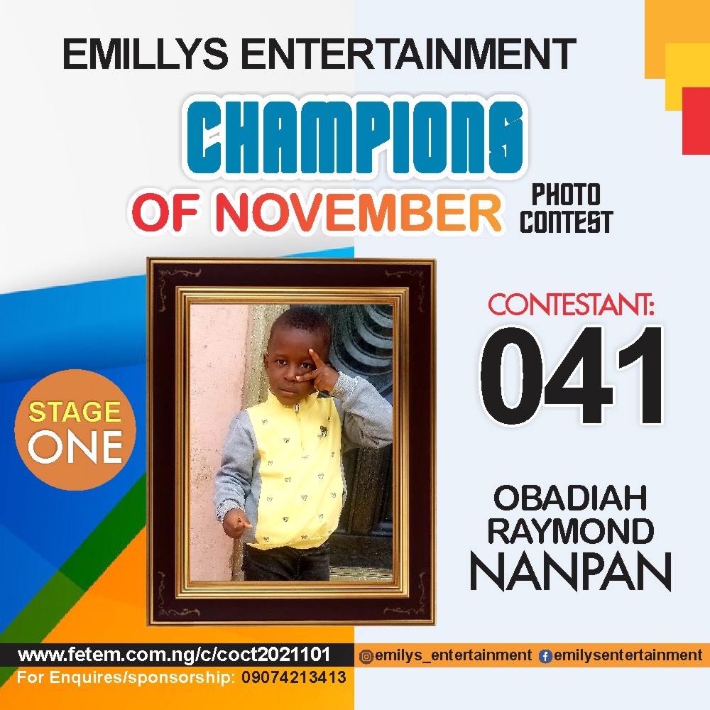 Vote OBADIAH	RAYMOND NANPAN in CHAMPION OF NOVEMBER Voting Contest @ Fetem.com.ng