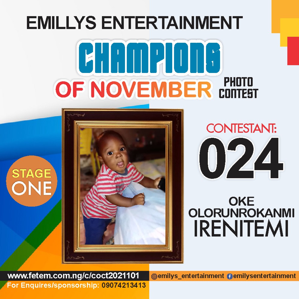 Vote OKE	OLORUNROKANMI IRENITEMI in CHAMPION OF NOVEMBER Voting Contest @ Fetem.com.ng