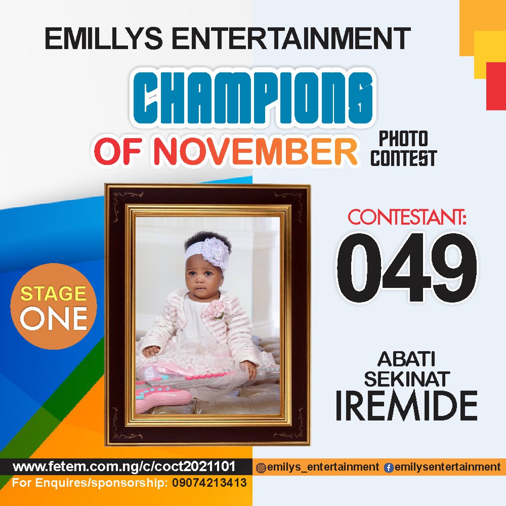 Vote ABATI SEKINAT	 IREMIDE in CHAMPION OF NOVEMBER Voting Contest @ Fetem.com.ng