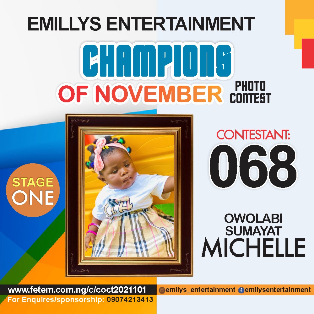 Vote OWOLABI	SUMAYAT MICHELLE in CHAMPION OF NOVEMBER Voting Contest @ Fetem.com.ng