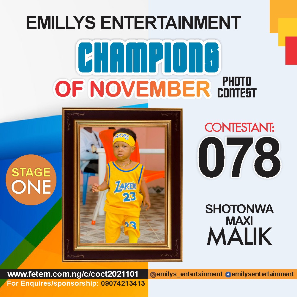 Vote SHOTONWA	MAXI MALIK in CHAMPION OF NOVEMBER Voting Contest @ Fetem.com.ng