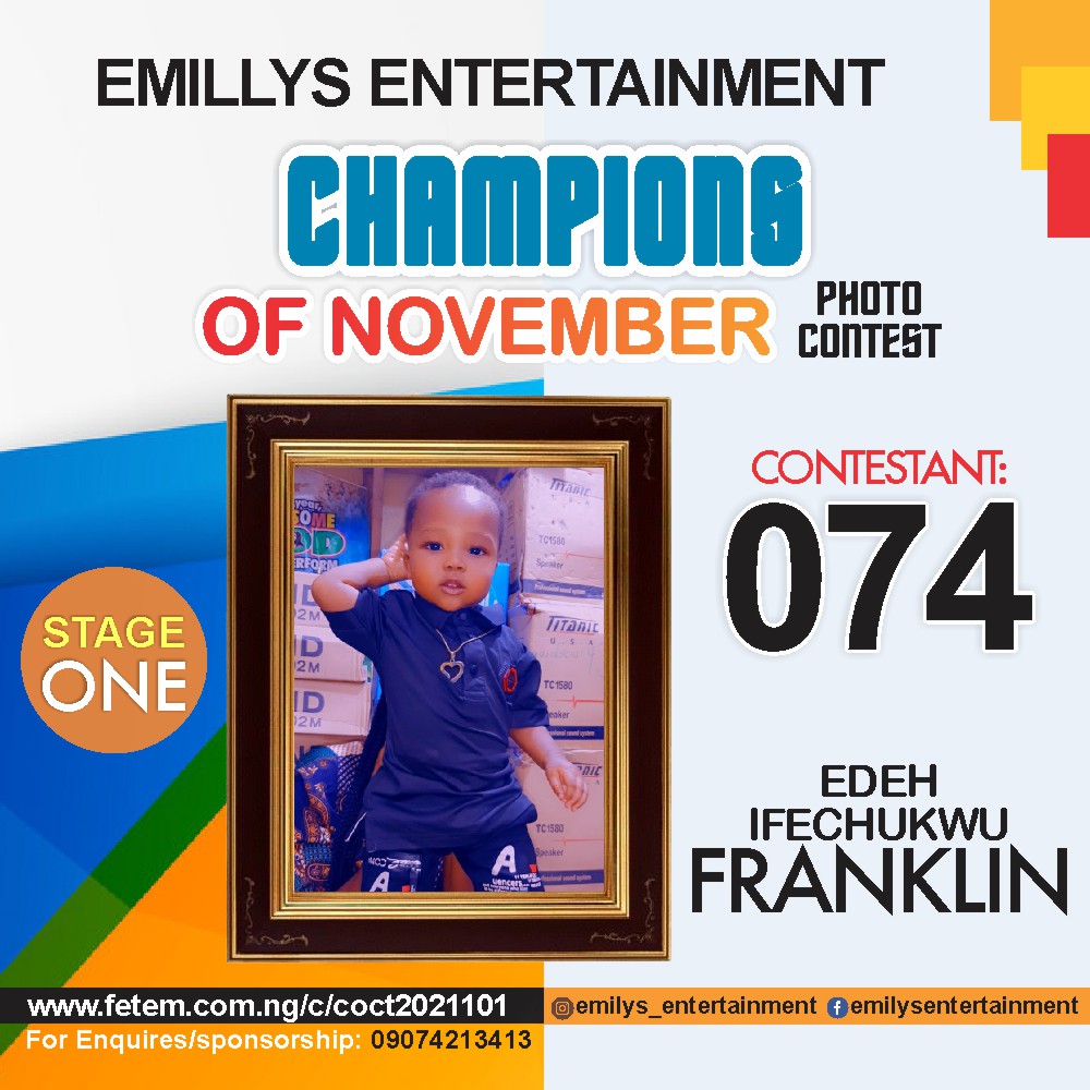 Vote EDEH	IFECHUKWU FRANKLIN in CHAMPION OF NOVEMBER Voting Contest @ Fetem.com.ng