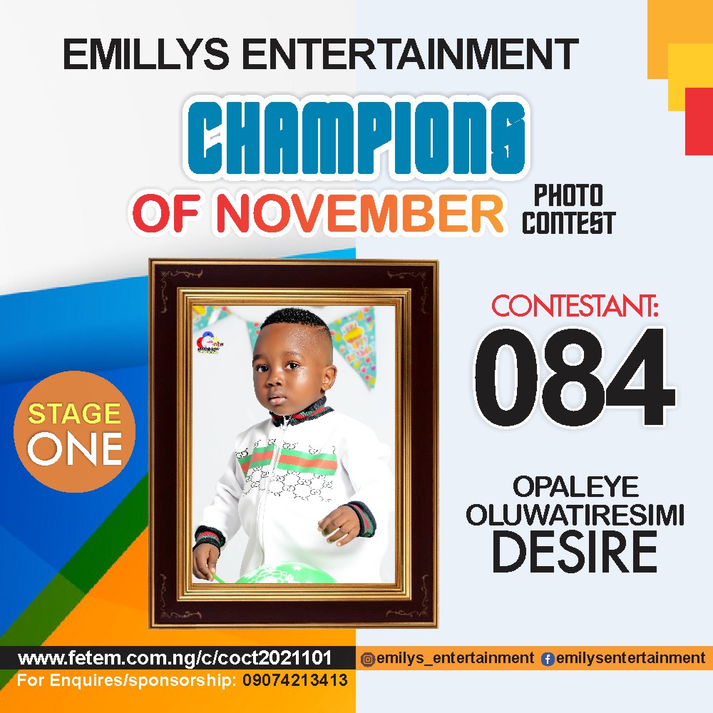 Vote OPALEYE	OLUWATIRESIMI DESIRE in CHAMPION OF NOVEMBER Voting Contest @ Fetem.com.ng