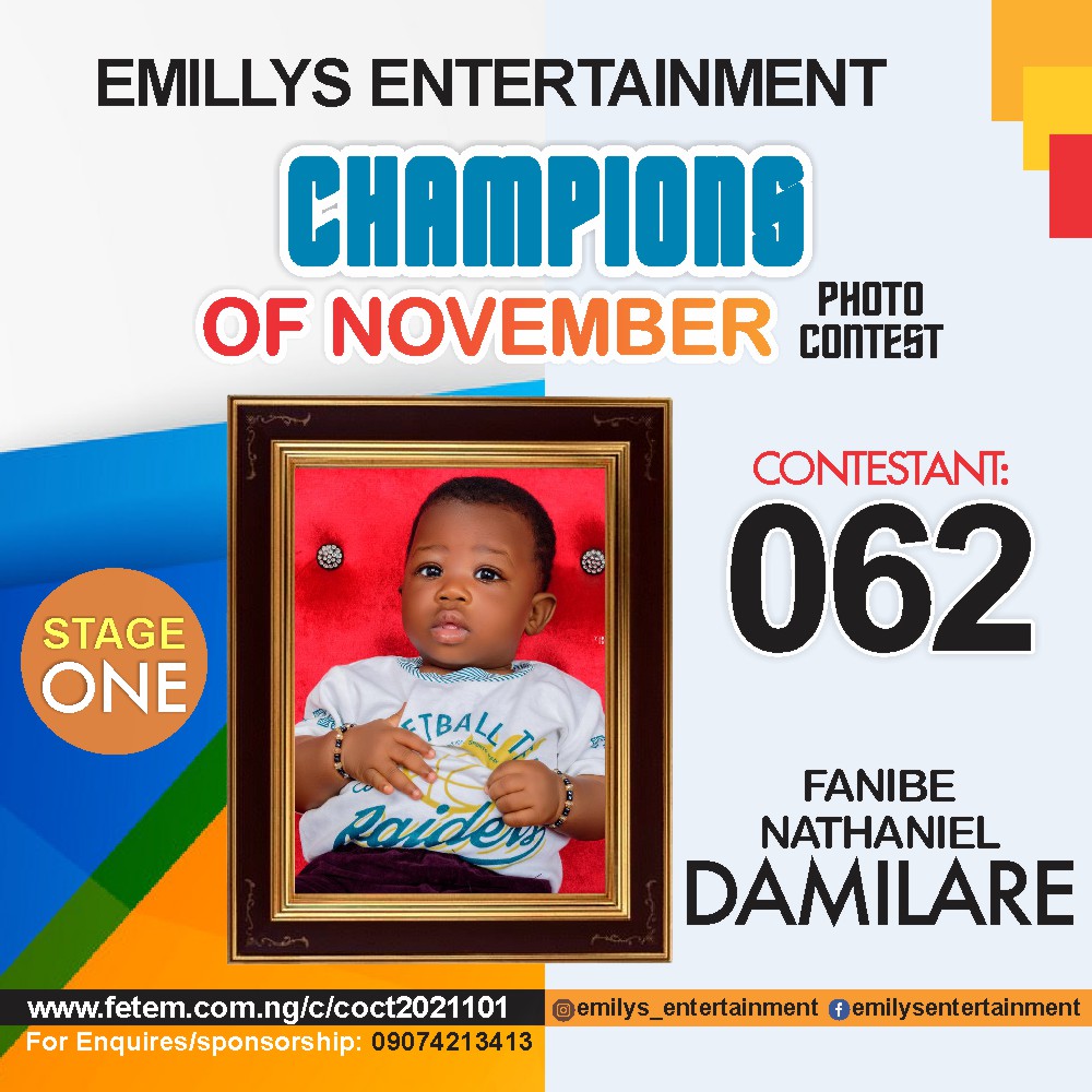 Vote FANIBE	NATHANIEL DAMILARE in CHAMPION OF NOVEMBER Voting Contest @ Fetem.com.ng