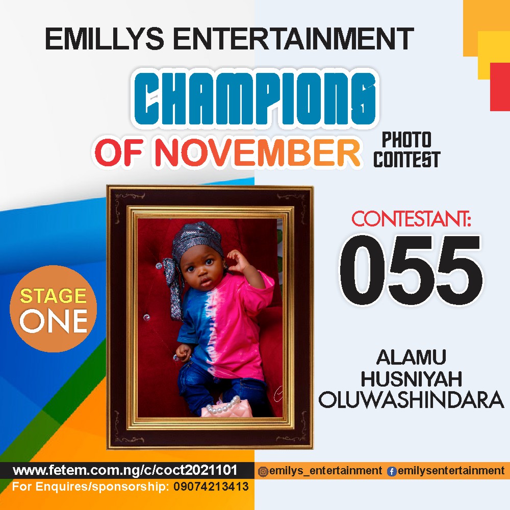 Vote ALAMU	HUSNIYAH OLUWASHINDARA in CHAMPION OF NOVEMBER Voting Contest @ Fetem.com.ng