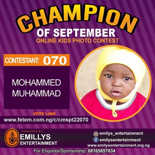 Vote MOHAMMED	MUHAMMAD AL AMINU in CHAMPION OF THE MONTH SEPTEMBER Voting Contest @ Fetem.com.ng