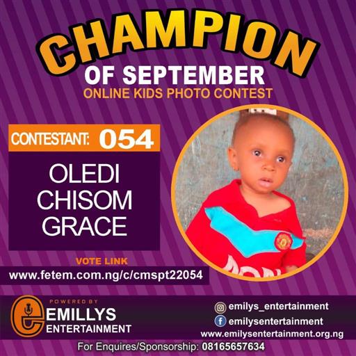 Vote OLEDI CHISOM	GRACE in CHAMPION OF THE MONTH SEPTEMBER Voting Contest @ Fetem.com.ng