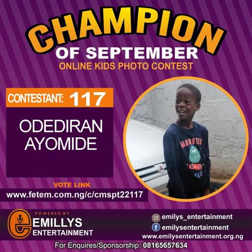 Vote DESTINY ONUOHA in CHAMPION OF THE MONTH SEPTEMBER Voting Contest @ Fetem.com.ng