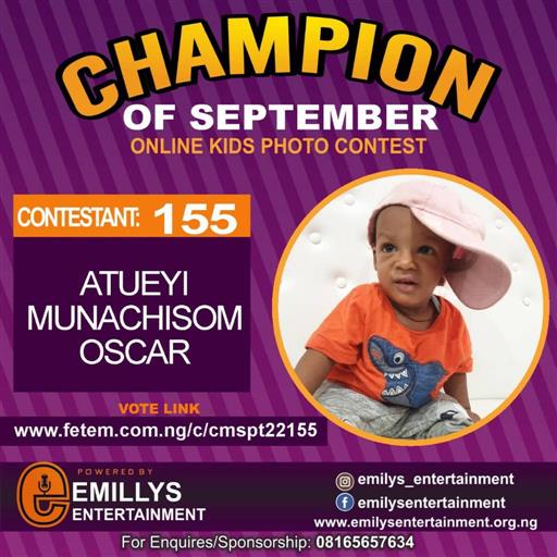 Vote ATUEYI	MUNACHISOM OSCAR in CHAMPION OF THE MONTH SEPTEMBER Voting Contest @ Fetem.com.ng