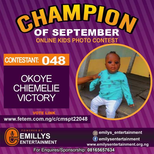 Vote OKOYE	CHIEMELIE VICTORY in CHAMPION OF THE MONTH SEPTEMBER Voting Contest @ Fetem.com.ng