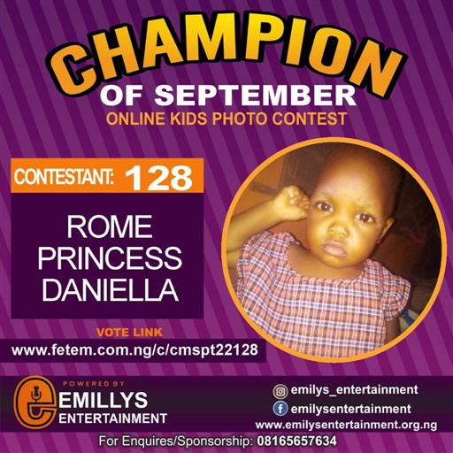 Vote ROME	PRINCESS DANIELLA in CHAMPION OF THE MONTH SEPTEMBER Voting Contest @ Fetem.com.ng