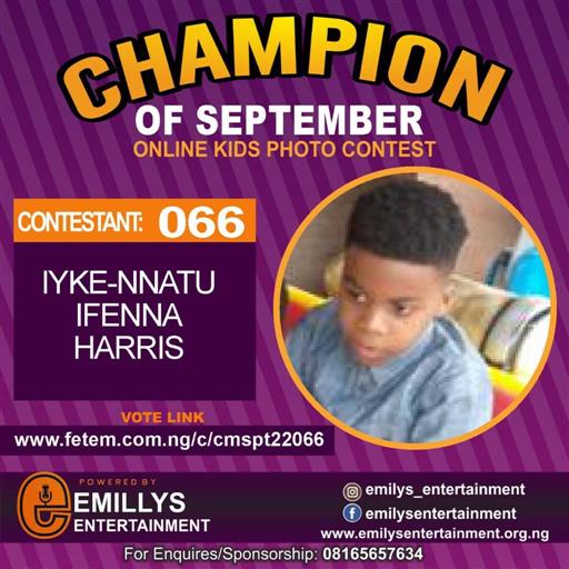 Vote IYKE-NNATU IFENNA	HARRIS in CHAMPION OF THE MONTH SEPTEMBER Voting Contest @ Fetem.com.ng