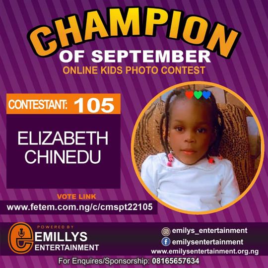 Vote ELIZABETH CHINEDU in CHAMPION OF THE MONTH SEPTEMBER Voting Contest @ Fetem.com.ng