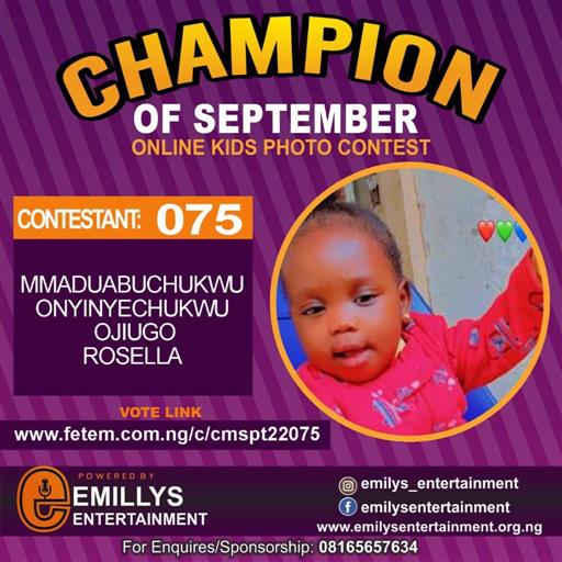 Vote MMADUABUCHUKWU	ONYINYECHUKWU OJIUGO ROSELLA in CHAMPION OF THE MONTH SEPTEMBER Voting Contest @ Fetem.com.ng