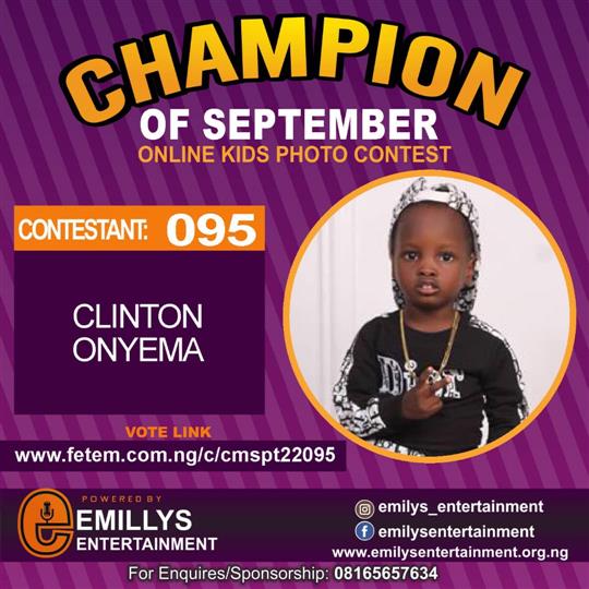 Vote CLINTON ONYEMA in CHAMPION OF THE MONTH SEPTEMBER Voting Contest @ Fetem.com.ng