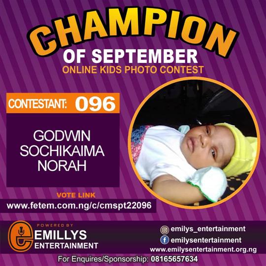 Vote GODWIN	SOCHIKAIMA NORAH in CHAMPION OF THE MONTH SEPTEMBER Voting Contest @ Fetem.com.ng