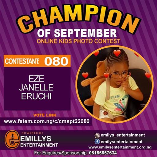 Vote MALIKE OYEBUCHI in CHAMPION OF THE MONTH SEPTEMBER Voting Contest @ Fetem.com.ng