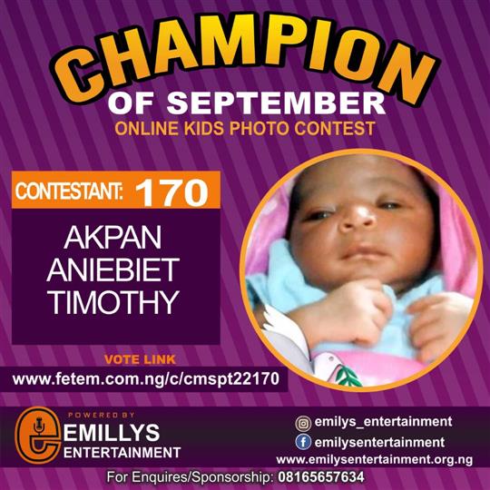 Vote AKPAN	ANIEBIET TIMOTHY in CHAMPION OF THE MONTH SEPTEMBER Voting Contest @ Fetem.com.ng