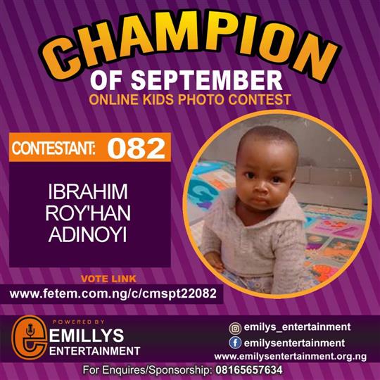 Vote MAKINDE ZEENAT	ABAKE in CHAMPION OF THE MONTH SEPTEMBER Voting Contest @ Fetem.com.ng