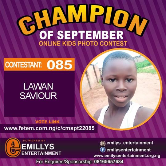 Vote CHISOM AYO in CHAMPION OF THE MONTH SEPTEMBER Voting Contest @ Fetem.com.ng