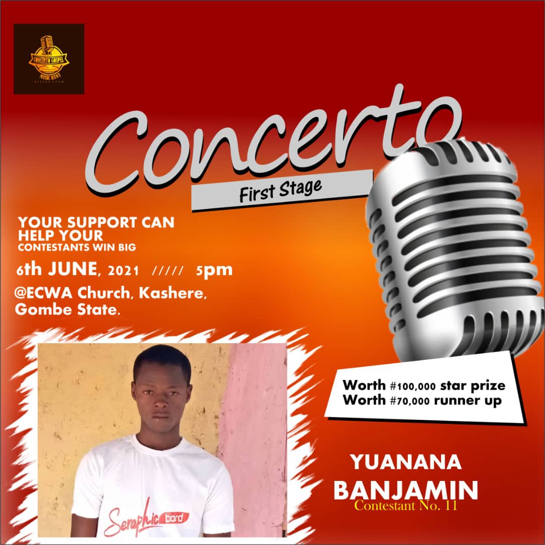 Vote BENJMIN YUANANA in CONCERTO Gospel Talent Hunt Voting Contest @ Fetem.com.ng