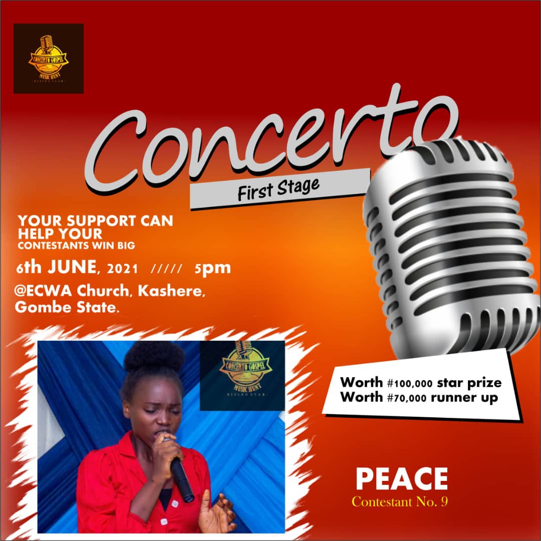 Vote PEACE PEACE in CONCERTO Gospel Talent Hunt Voting Contest @ Fetem.com.ng