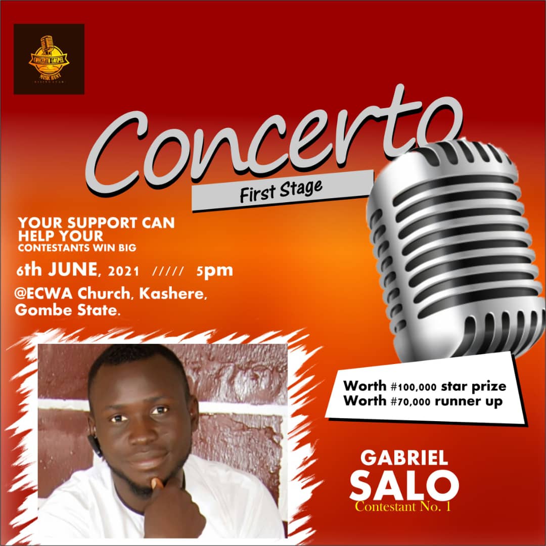 Vote Gabriel Salo in CONCERTO Gospel Talent Hunt Voting Contest @ Fetem.com.ng