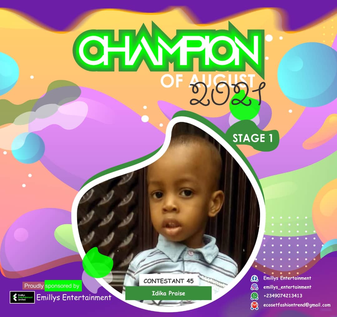 Vote IDIKA PRAISE in CHAMPIONS OF AUGUST 2021 Voting Contest @ Fetem.com.ng