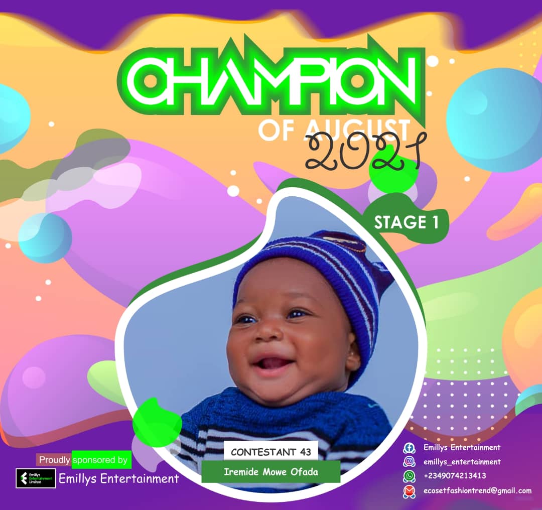 Vote IREMIDE MOWE OFADA in CHAMPIONS OF AUGUST 2021 Voting Contest @ Fetem.com.ng