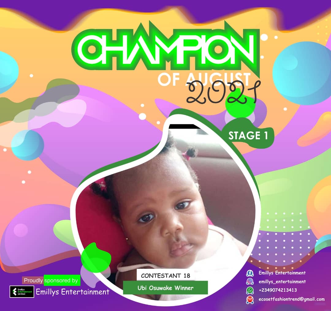 Vote UBI	OSUWAKE WINNER in CHAMPIONS OF AUGUST 2021 Voting Contest @ Fetem.com.ng