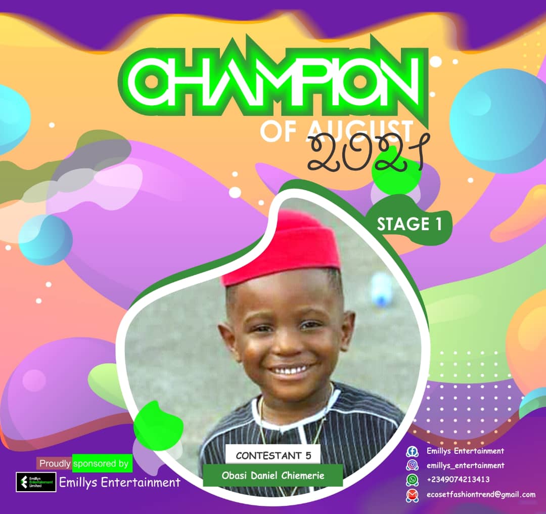 Vote OBASI	DANIEL CHIEMERIE in CHAMPIONS OF AUGUST 2021 Voting Contest @ Fetem.com.ng