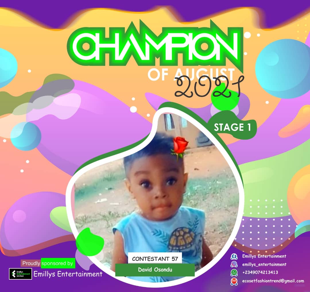 Vote DAVID OSONDU in CHAMPIONS OF AUGUST 2021 Voting Contest @ Fetem.com.ng