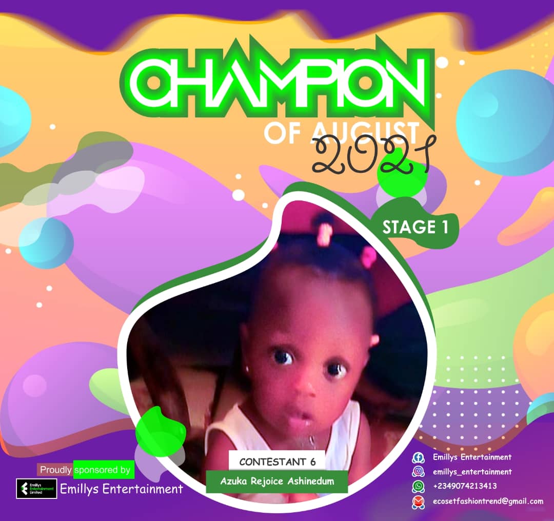 Vote AZUKA	REJOICE ASHINEDUM in CHAMPIONS OF AUGUST 2021 Voting Contest @ Fetem.com.ng