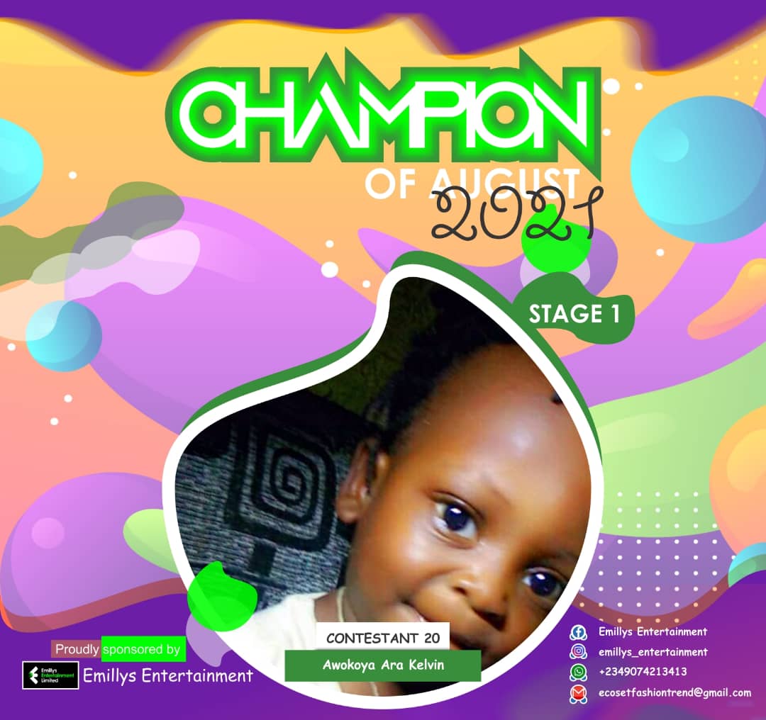 Vote AWOKOYA ARA	KELVIN in CHAMPIONS OF AUGUST 2021 Voting Contest @ Fetem.com.ng