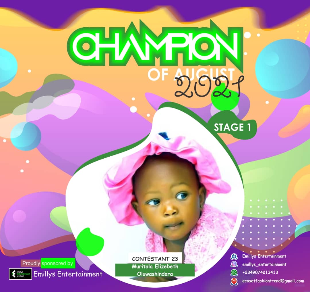 Vote MURITALA	ELIZEBETH OLUWASHINDARA in CHAMPIONS OF AUGUST 2021 Voting Contest @ Fetem.com.ng