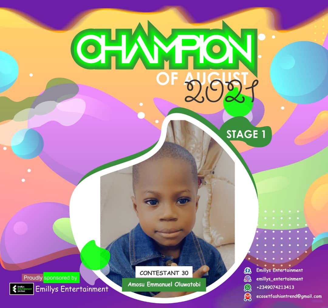 Vote AMOSU	EMMANUEL OLUWATOBI in CHAMPIONS OF AUGUST 2021 Voting Contest @ Fetem.com.ng