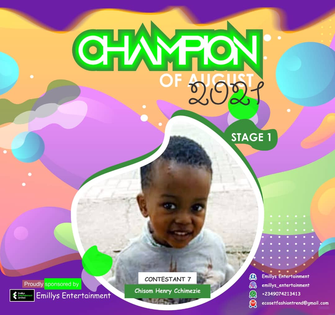 Vote CHISOM HENRY CHIMEZIE in CHAMPIONS OF AUGUST 2021 Voting Contest @ Fetem.com.ng