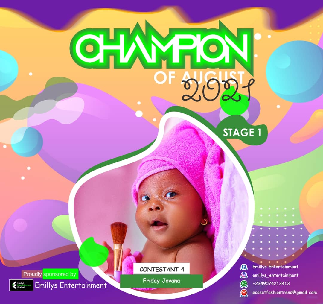 Vote FRIDAY JOVANA in CHAMPIONS OF AUGUST 2021 Voting Contest @ Fetem.com.ng