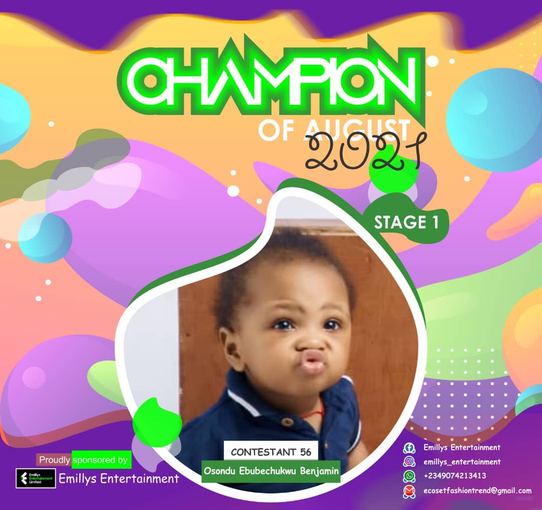 Vote OSONDU	EBUBECHUKWU BENJAMIN in CHAMPIONS OF AUGUST 2021 Voting Contest @ Fetem.com.ng