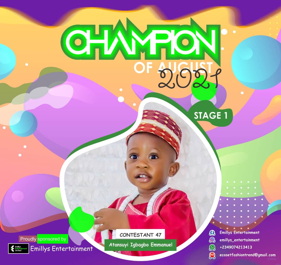 Vote ATANSUYI	IGBAGBO EMMANUEL in CHAMPIONS OF AUGUST 2021 Voting Contest @ Fetem.com.ng