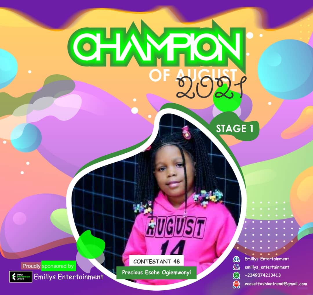 Vote PRECIOUS	ESOHE OGIEMWONYI in CHAMPIONS OF AUGUST 2021 Voting Contest @ Fetem.com.ng