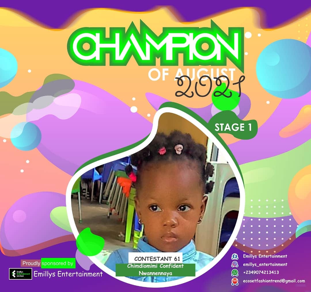 Vote Chimdiomimi confident Nwannennaya in CHAMPIONS OF AUGUST 2021 Voting Contest @ Fetem.com.ng