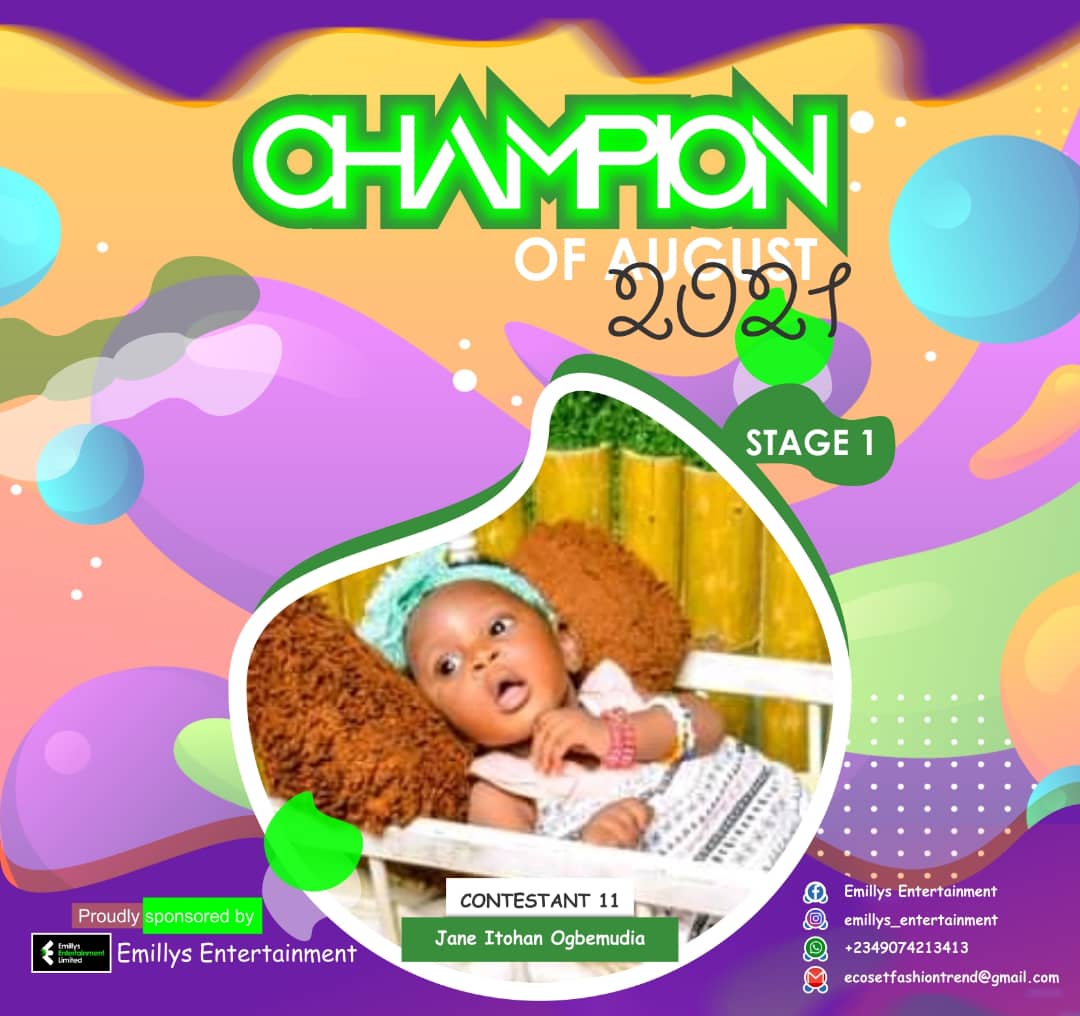 Vote JANE ITOHAN OGBEMUDIA in CHAMPIONS OF AUGUST 2021 Voting Contest @ Fetem.com.ng