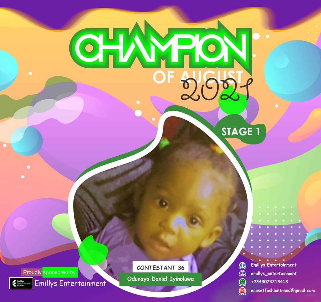 Vote ODUNAYO	DANIEL IYINOLUWA in CHAMPIONS OF AUGUST 2021 Voting Contest @ Fetem.com.ng